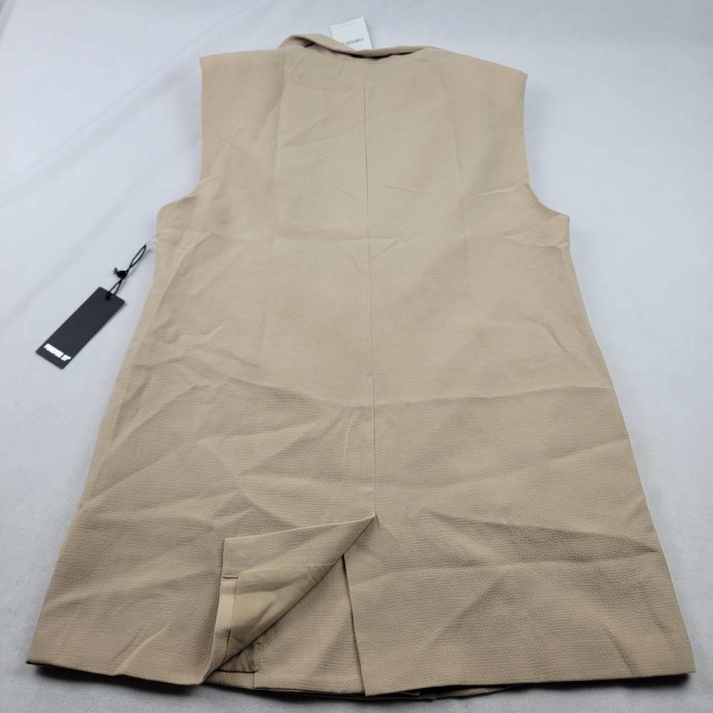 NWT Forever 21 sleeveless double breasted jacket with light shoulder pad / vest - Picture 7 of 9